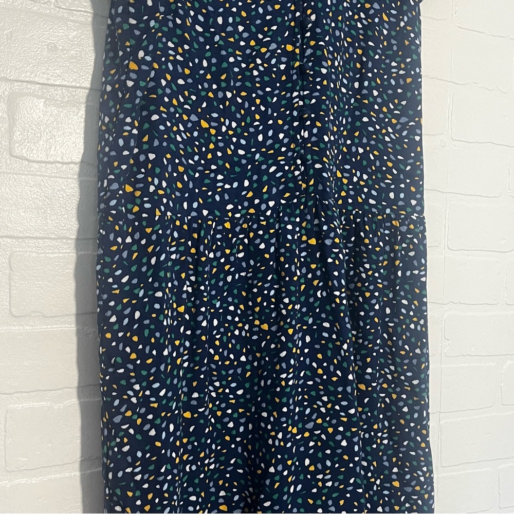 Banana Republic Womens Dress Navy Blue Flowy Rayon Dress Short Sleeves Medium - Picture 3 of 8